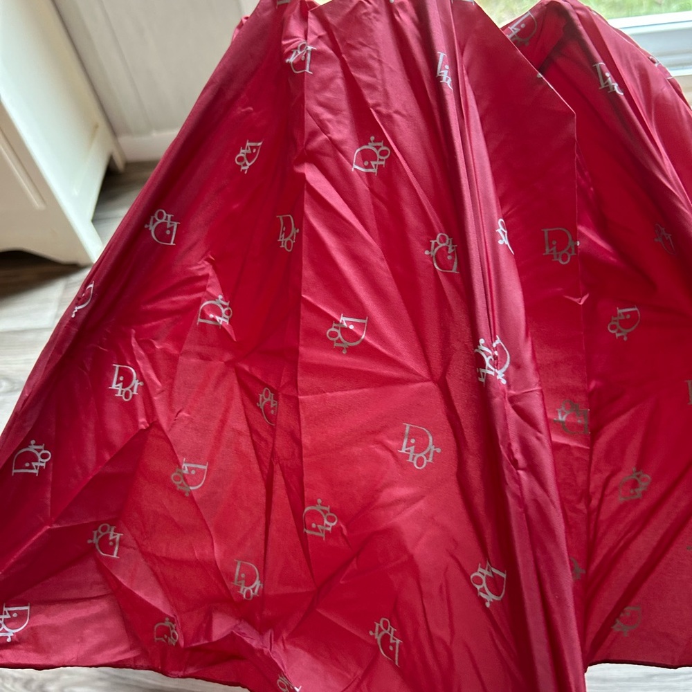 Dior Burgundy Compact Umbrella - Picture 2 of 3